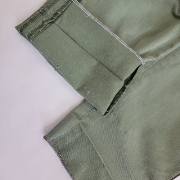 L'Agence Jem Brigade Denim Cropped Trouser Side Stripe Pant, Green - Picture 13 of 13